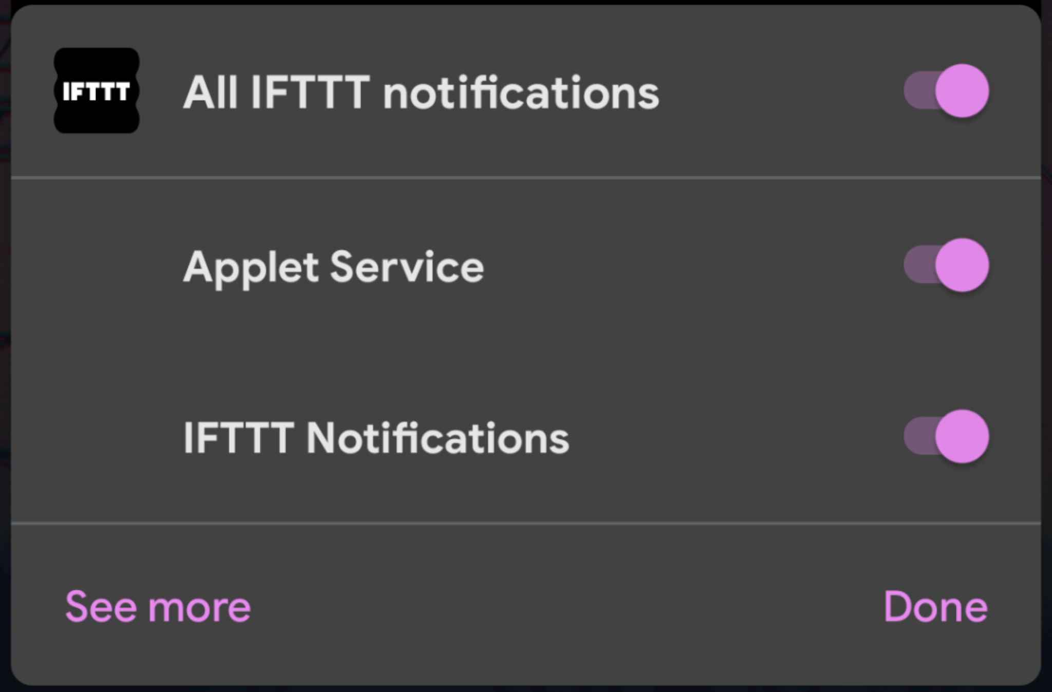 Choose more specifically which notifications you want to see come through.  (Screenshot: Florence Ion)