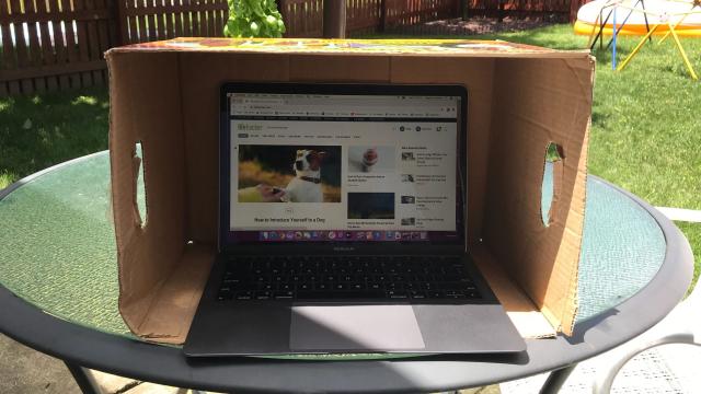 Reduce Computer Screen Glare by Working in a Box