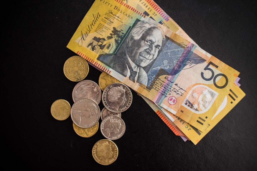 HONG KONG, HONG KONG - AUGUST 20: In this photo illustration, Australian dollar banknotes and coins are pictured on 20 August 2017, in Hong Kong, Hong Kong. (Photo by studioEAST/Getty Images)