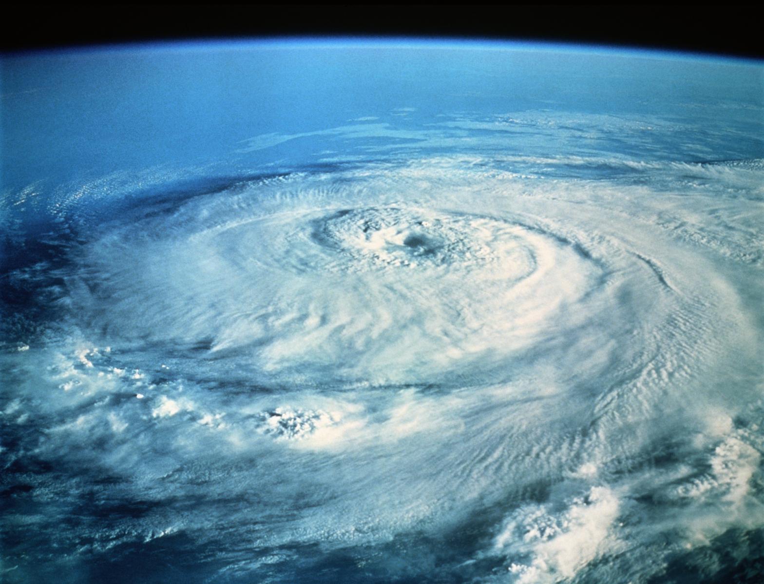tropical cyclone aerial view