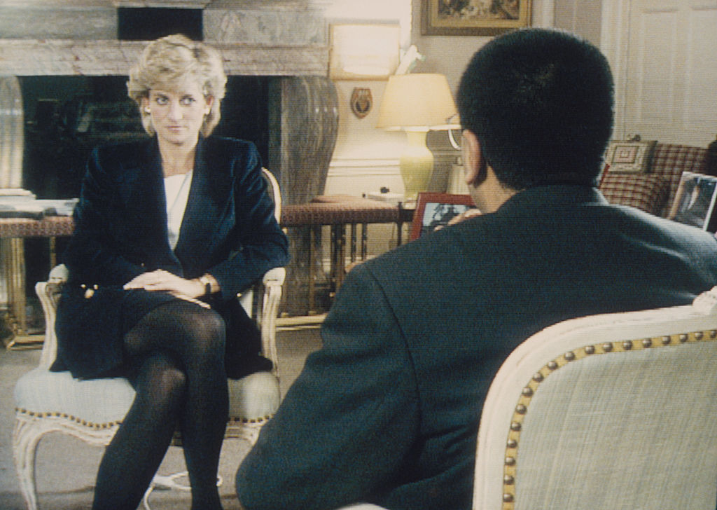 Martin Bashir interviews Princess Diana in Kensington Palace for the television program Panorama. royal interviews