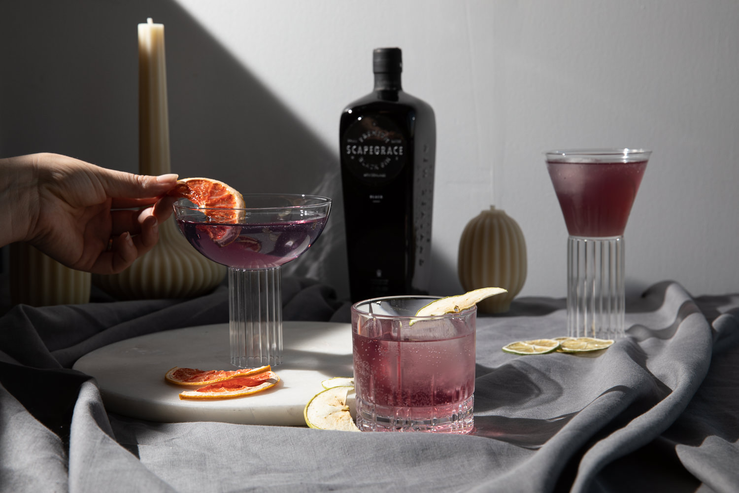 black gin cocktail