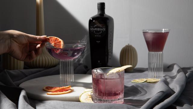 These Black Gin Cocktails Change Colour as You Build Them