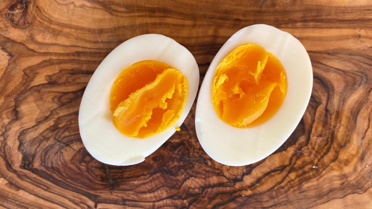 This is the ideal hard boiled egg. You may not like it, but this is what peak yolk doneness looks like. (Photo: Claire Lower)