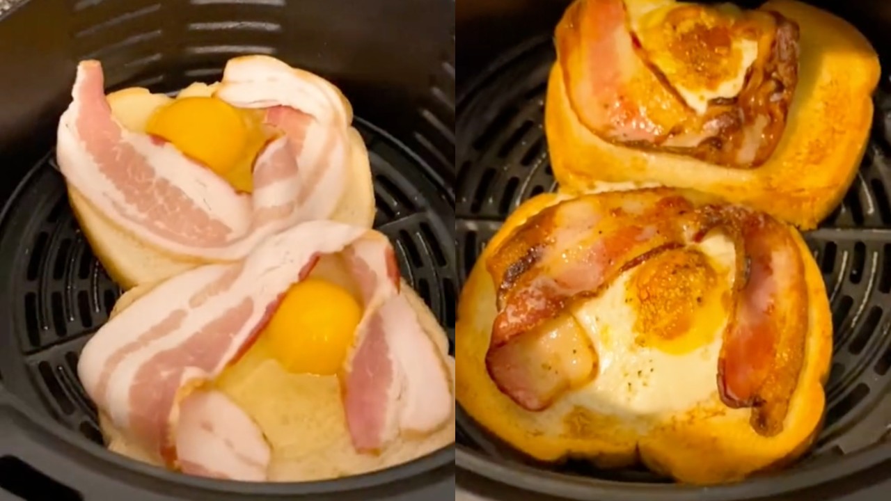 tiktok egg and bacon toast hack