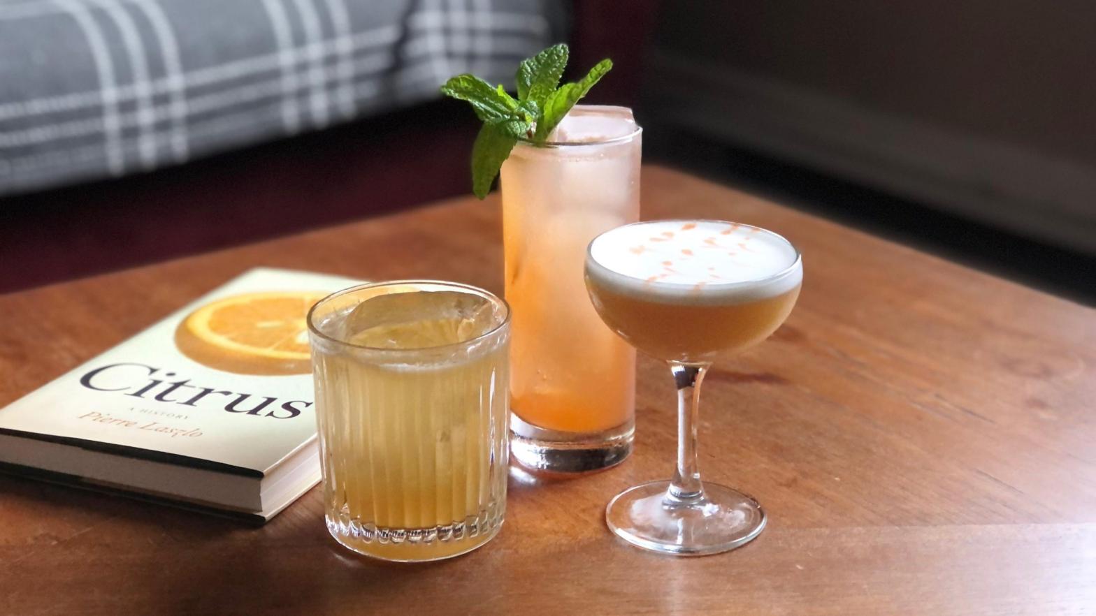A trio of examples: A Collins with Strawberry, a Gold Rush, a whiskey sour  (Photo: Devojka)