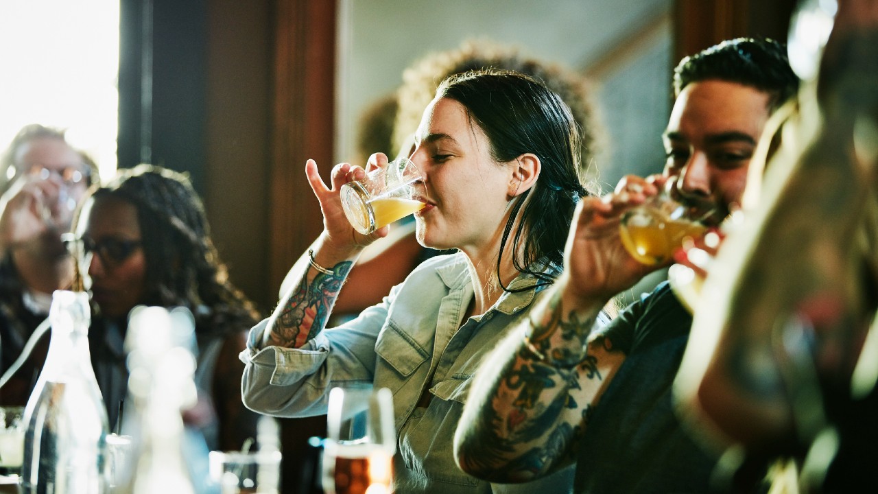 Young people drinking