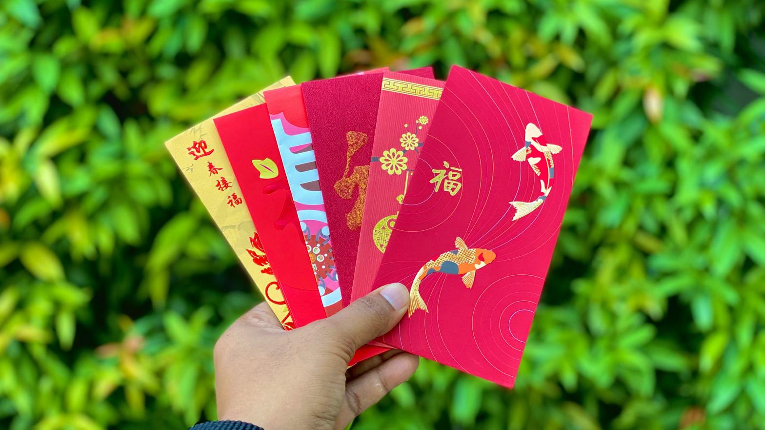 Red envelopes are a traditional gift during Lunar New Year