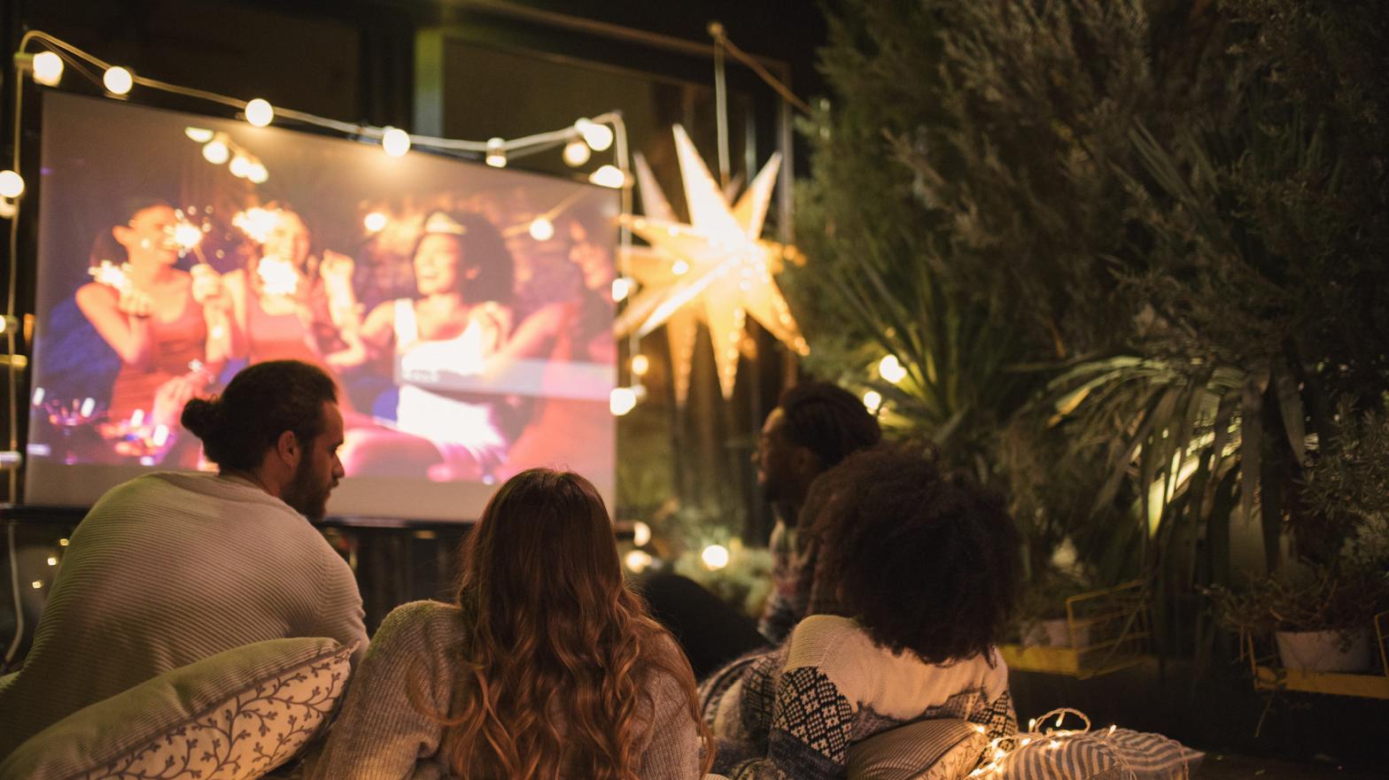 Use a mini projector for a fun movie night with friends