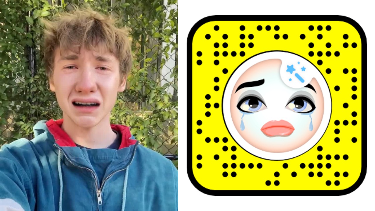 snapchat crying face filter