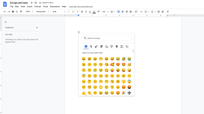 Google Docs Now Has an Emoji Shortcut