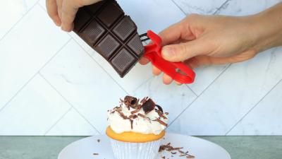 Shave a Chocolate Bar for an Easy, Elegant Decoration