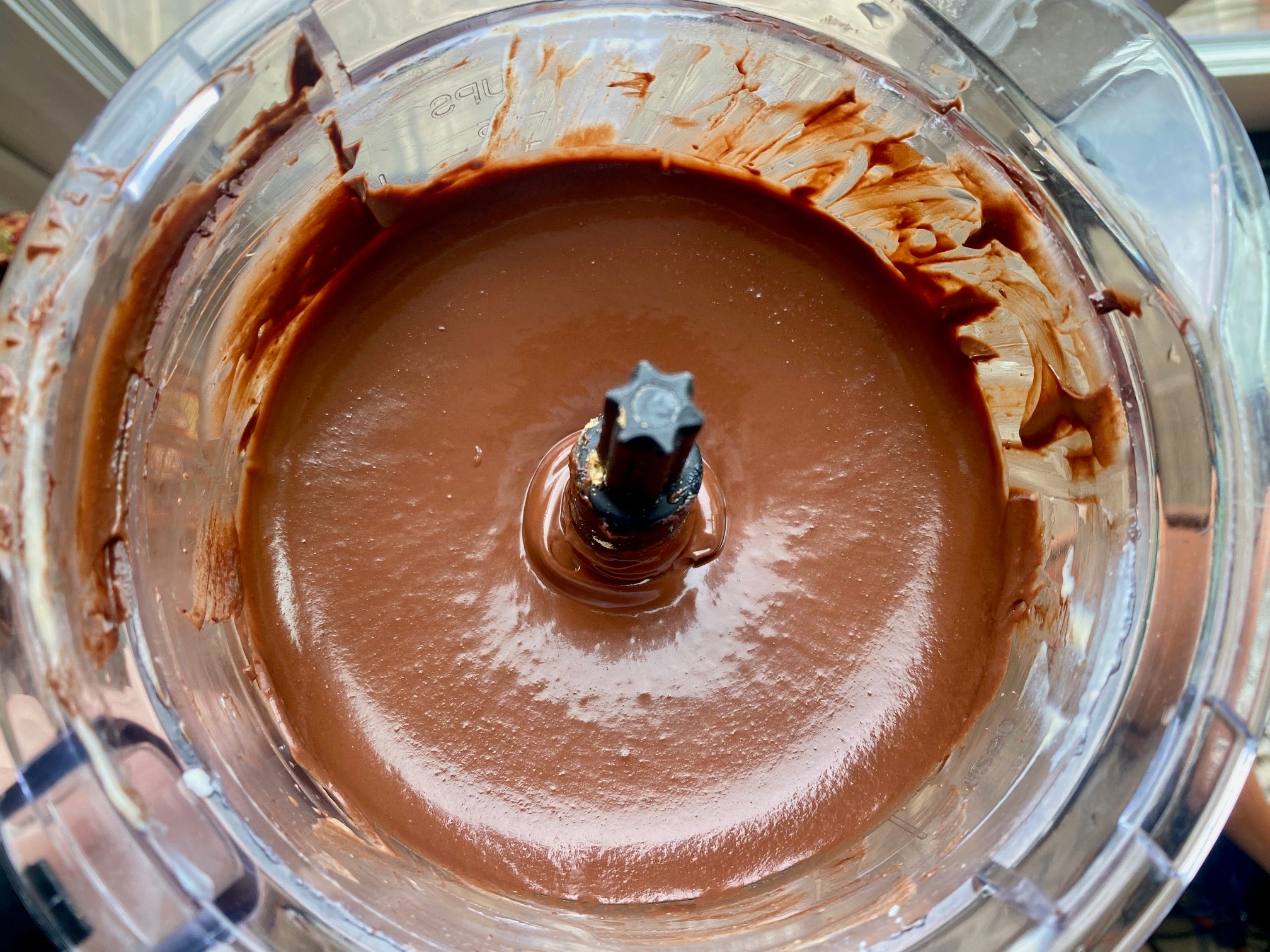 After the final blend, the chocolate pie filling is ready. (Photo: Allie Chanthorn Reinmann)