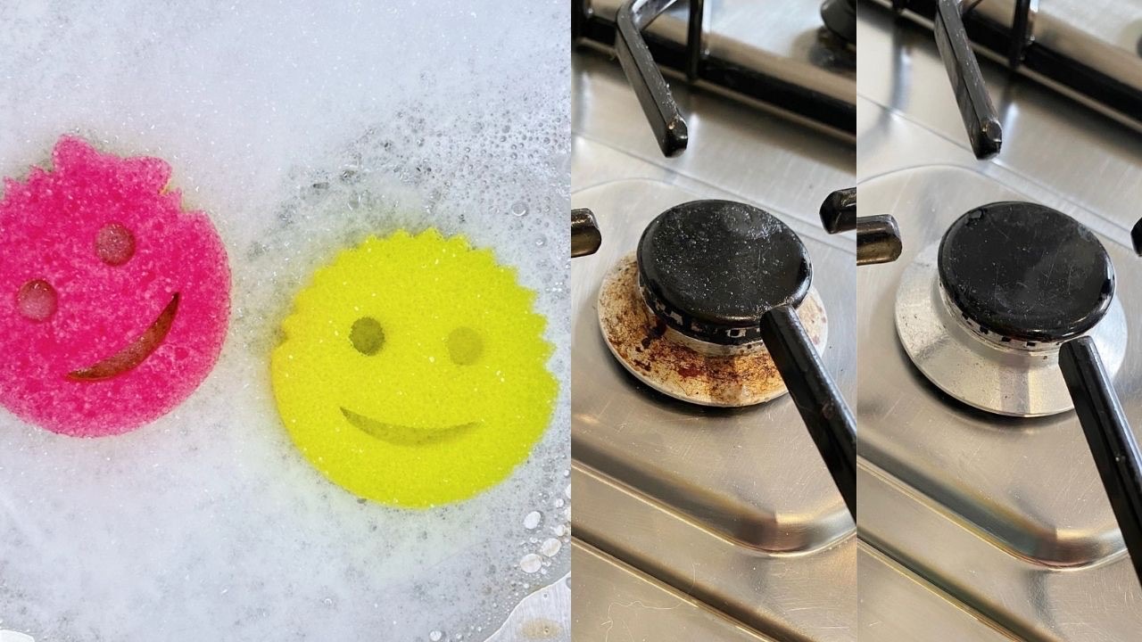 Smiley magic dish sponge