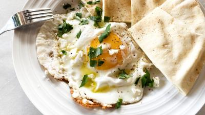 Fry Your Eggs in a Pile of Crumbled Feta