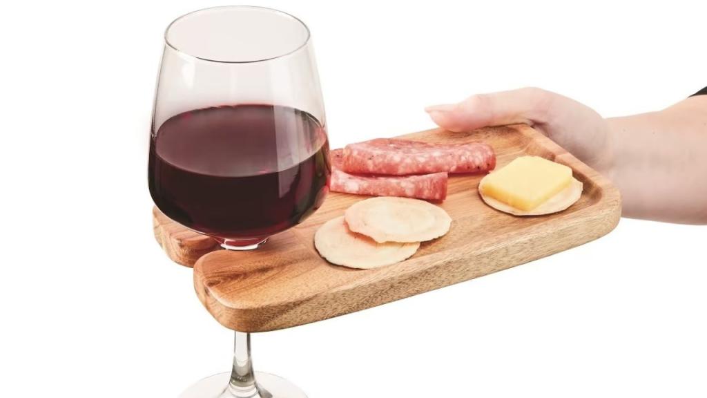 board with wine glass