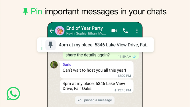 You Can Now Pin Up to Three Messages in WhatsApp Chats