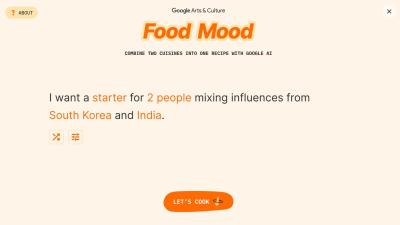 Google’s ‘Food Mood’ Will Mix a Recipe for You Using AI