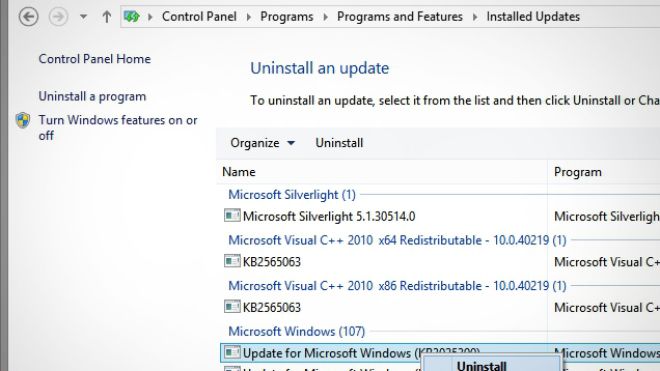 How To Uninstall A Windows Update That Broke Something
