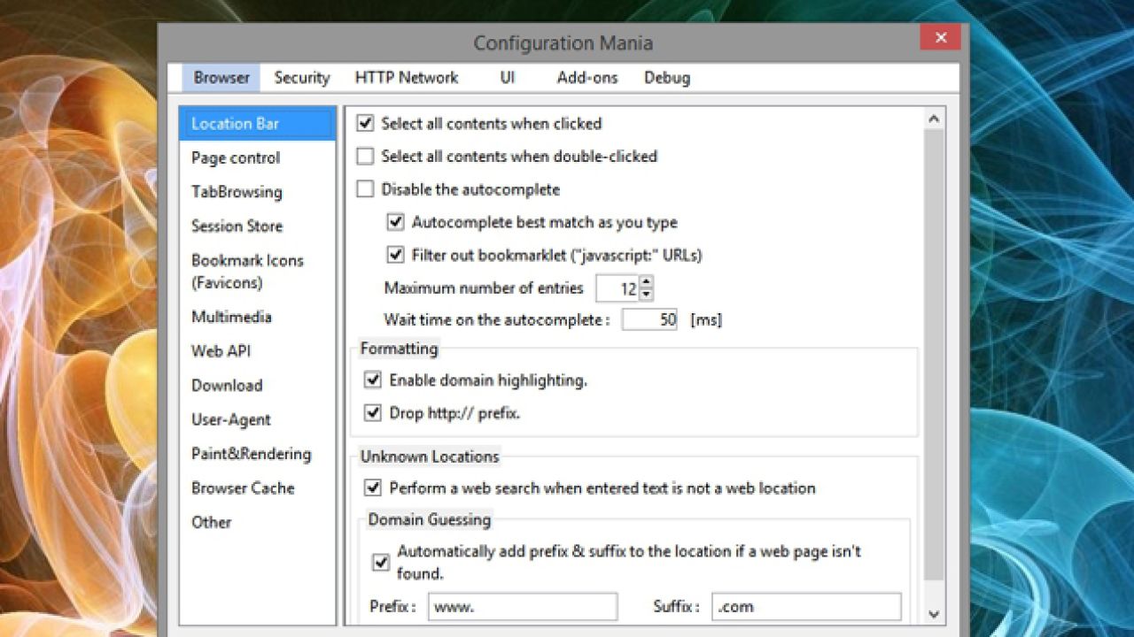 Configuration Mania Highlights Loads Of Hidden Options In Firefox