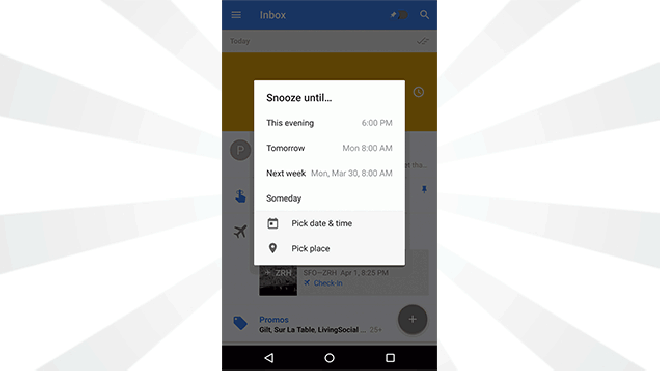 Inbox By Gmail Adds Custom Snooze Options