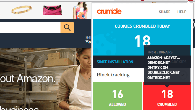 AVG Crumble Blocks Tracking On Sites You Visit, No Lists Required