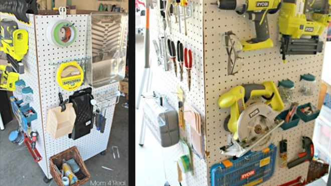 This Portable Pegboard Caddy Rolls Wherever You Need Your Tools