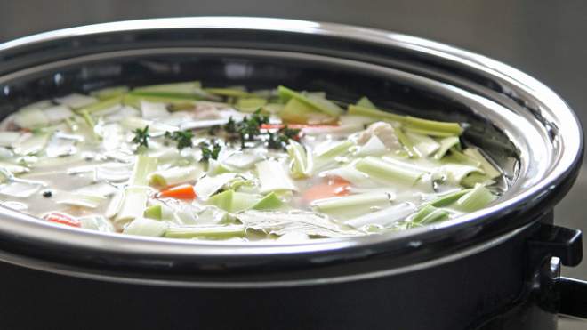 For Crystal-Clear Chicken Stock, Turn To The Slow Cooker