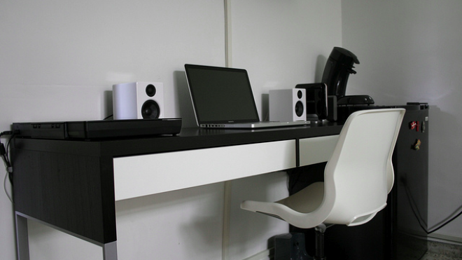 The Slim, Black And White Workspace