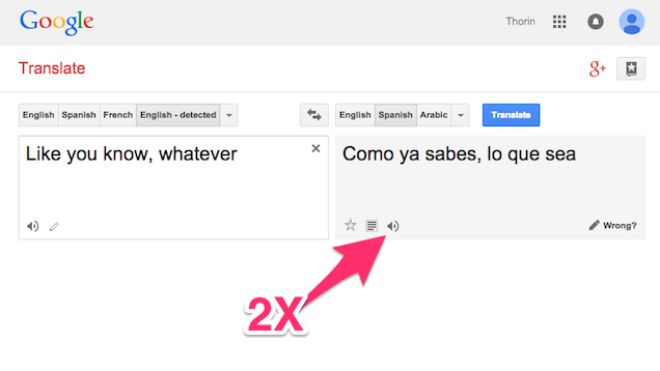 Click The Listen Link Twice For A Slow Pronunciation In Google Translate