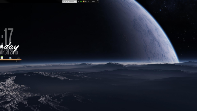 The Lunar Outpost Dual-Monitor Desktop