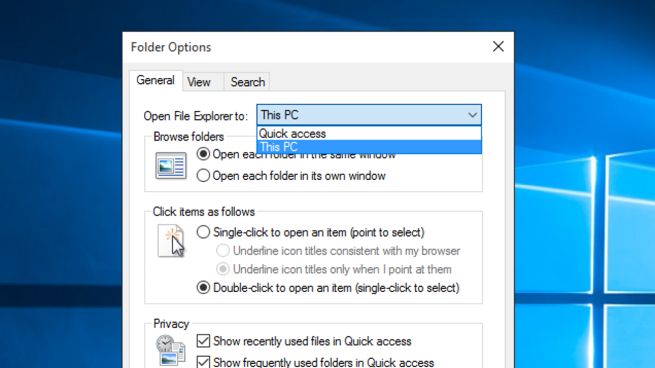 Open Windows Explorer At ‘This PC’ Instead Of Quick Access