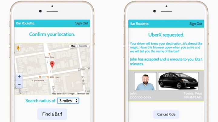 Bar Roulette Sends You A Ride To A Random Top Rated Bar In Your Area
