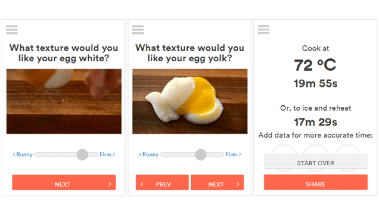 The Egg Calculator Tells You How To Vide For Perfect Texture