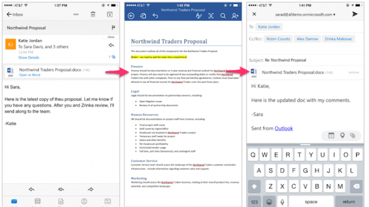 Outlook For iOS Now Opens And Edits Office Documents Easier