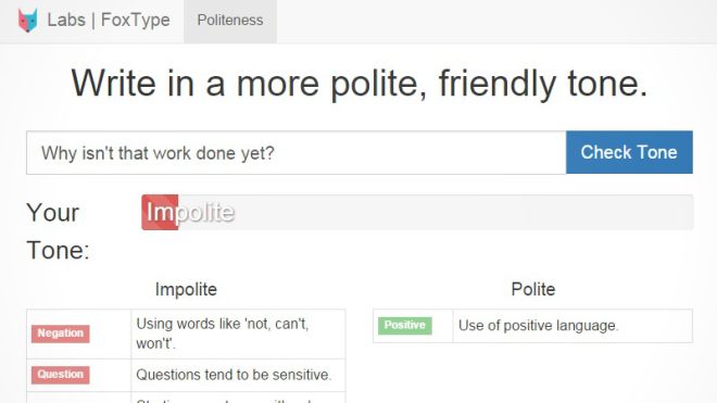 FoxType Politeness Checker Helps You Write More Polite Messages