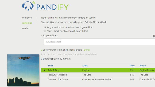 Pandify Creates Spotify Playlists From Your Pandora Likes