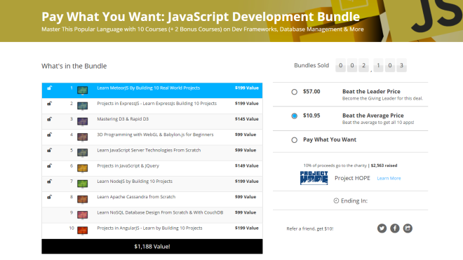 Get This $US1188 JavaScript Developer Bundle For $US10.95