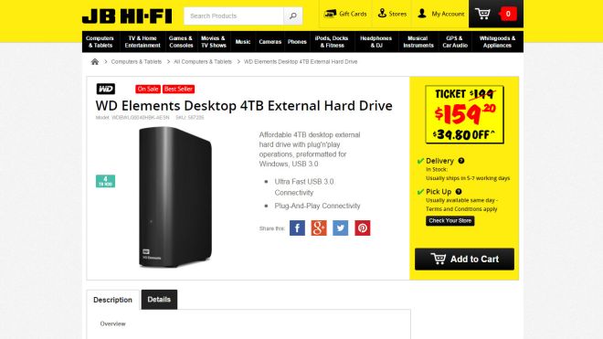Dealhacker: WD 4TB External Hard Drive For $159