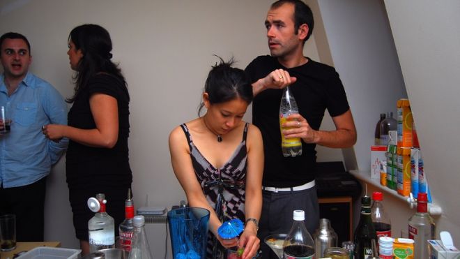 Avoid Bottle-Necking Your Party Guests By Spreading Food And Drink Around