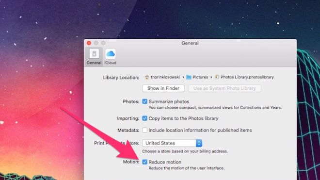 Speed Up OS X Photos By Reducing Motion
