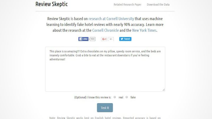 Review Sceptic Makes It Easy To Spot Fake Hotel Reviews