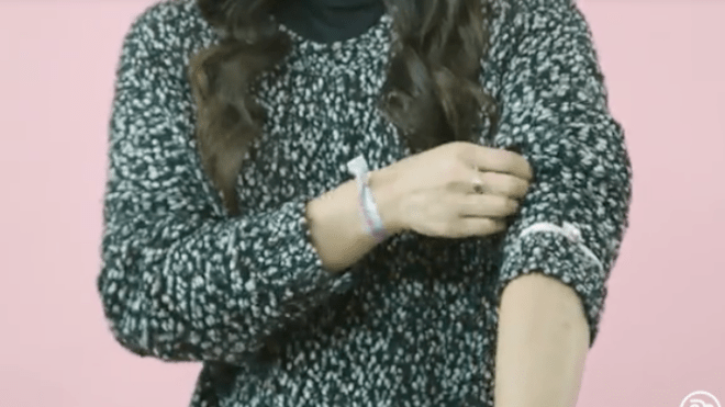 Keep Slouchy Sweater Sleeves Rolled Up With A Hair Tie