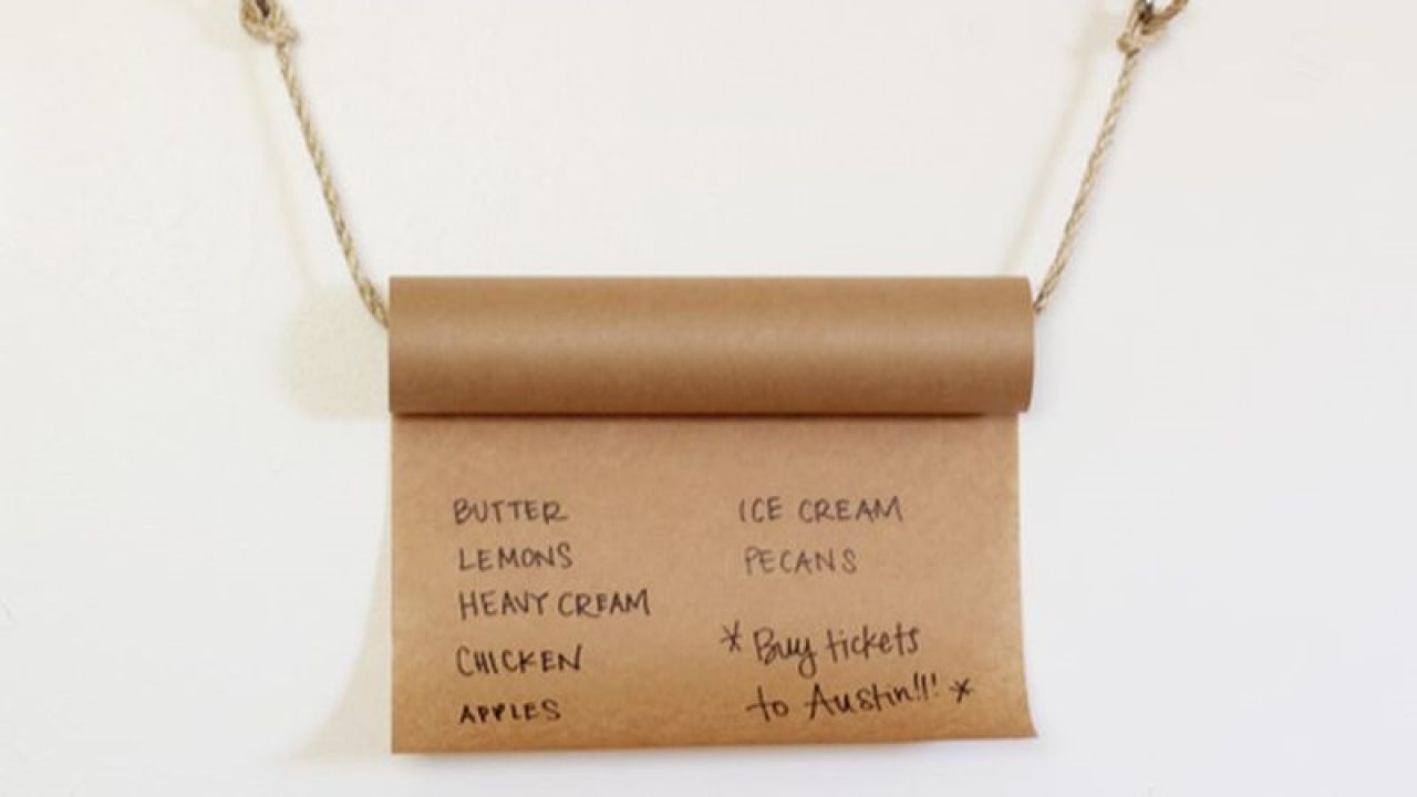 Keep A Rolling Grocery Or To-Do List On A Butcher Paper Roll