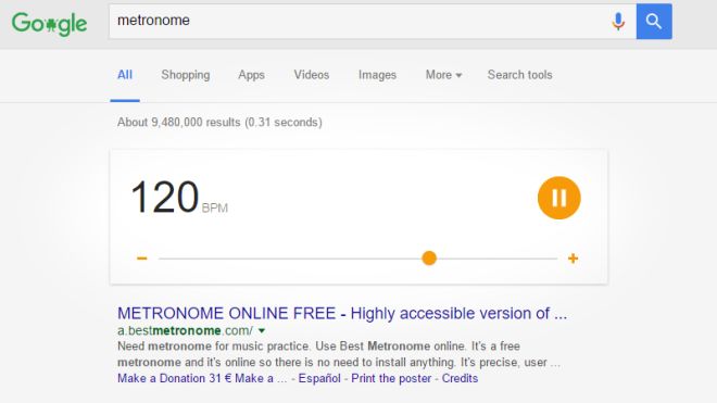 Type ‘Metronome’ Into Google To Get A Working, Adjustable Metronome