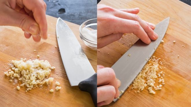 The Easiest Way To Mince Garlic Using Just A Knife