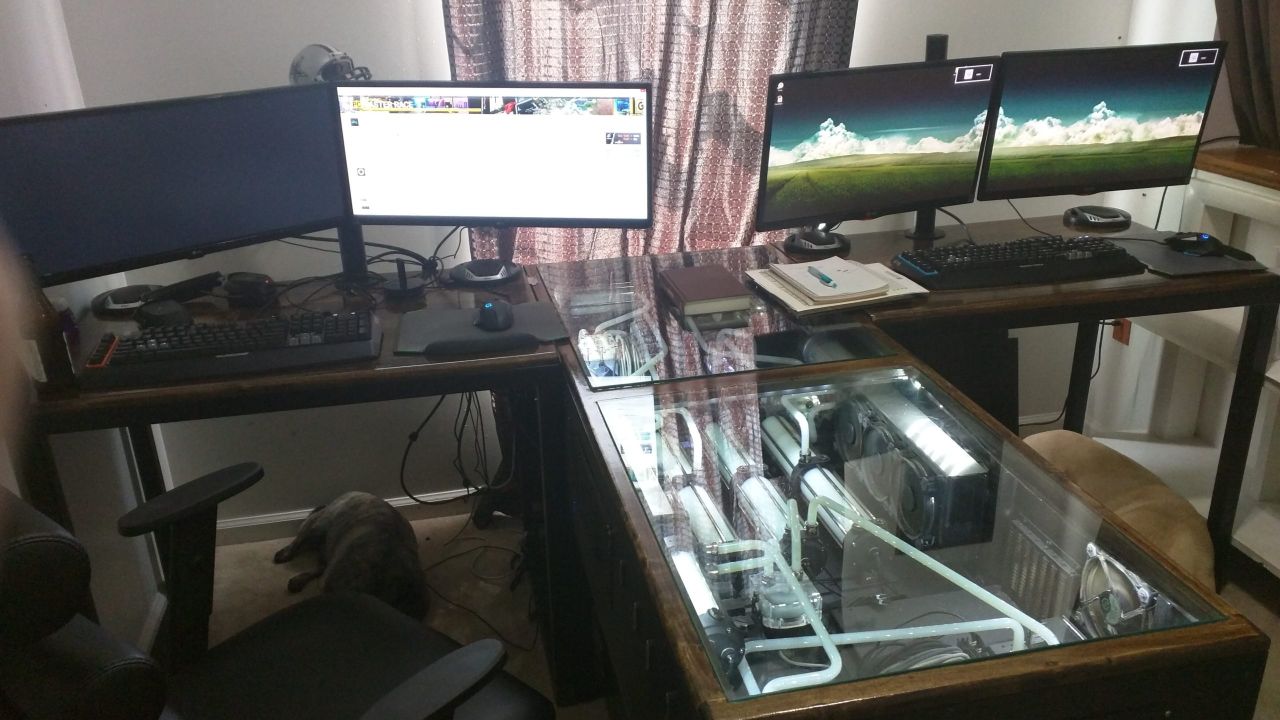 The All Watercooled, Glass-Top Workspace