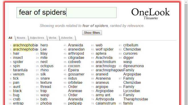 OneLook Reverse Dictionary Helps Find That Word You Can’t Remember