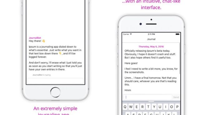 Ipsum Is A Journaling App For iPhone That Simplifies Writing Into A Chat-Like Vertical Scroll