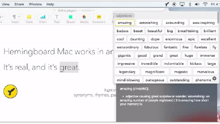 Hemingboard For Mac Instantly Suggests Synonyms, Puns And Rhymes 